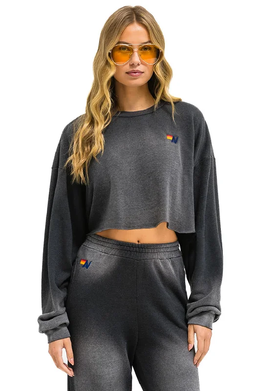 urban activewear hoodieESSENTIAL CROPPED CREW SWEATSHIRT RELAXED - FADED SMOKE