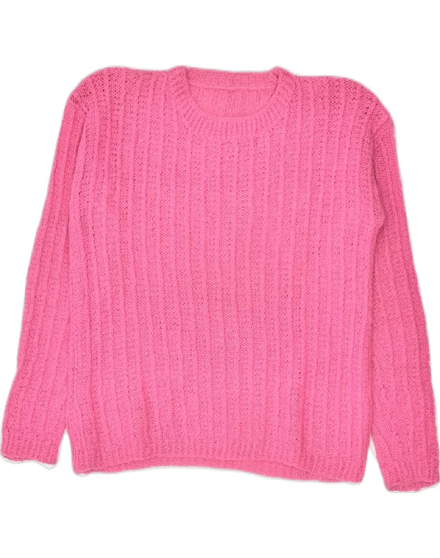 comfortable fleece hoodieVINTAGE Womens Crew Neck Jumper Sweater UK 16 Large Pink