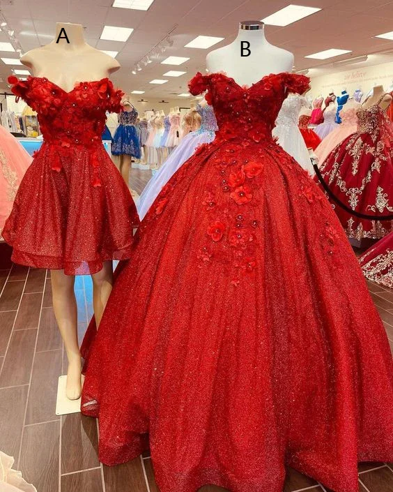 Can't Miss trendy bodycon dressSparkly Red Ball Gown Off The Shoulder Princess Dress Sweet 15 Dress  Y1211