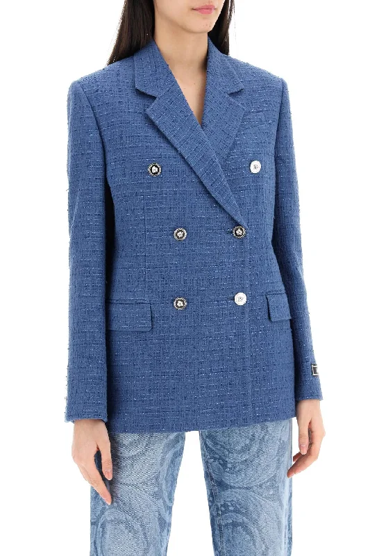 Sale Event comfortable coatVersace Double-Breasted Tweed Boucl