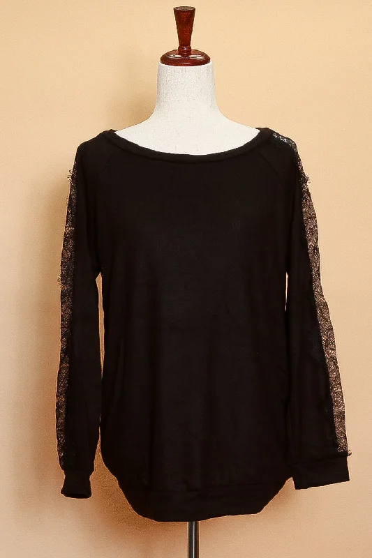 YEAR-End Sale breathable jacketBlack Lace Sleeve Sweater (7pc)