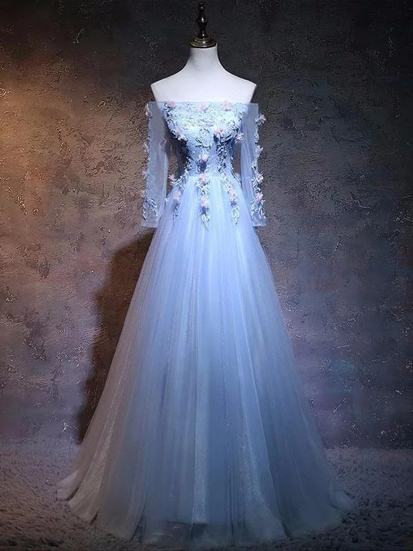 Deal Dash Beautiful Prom Dresses Off-the-shoulder Long Sleeve Lace Prom Dress/Evening Dress JKL323