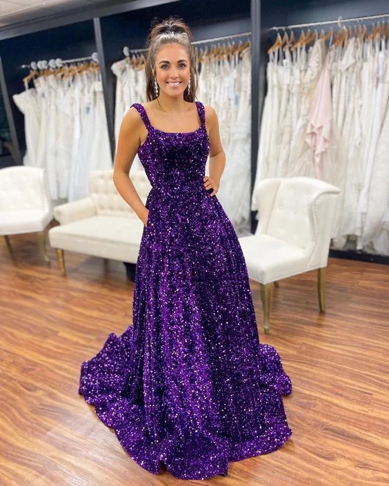 Midnight Madness bodycon dressGorgeous Square Neck Purple Sequins Long Prom Dresses With Pockets Y829 Midnight Madness bodycon dressGorgeous Square Neck Purple Sequins Long Prom Dresses With Pockets Y829