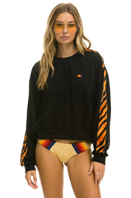 Exclusive Savings zip-up gym hoodieTIGER STRIPE RELAXED FIT CREW SWEATSHIRT - BLACK // TIGER Exclusive Savings zip-up gym hoodieTIGER STRIPE RELAXED FIT CREW SWEATSHIRT - BLACK // TIGER