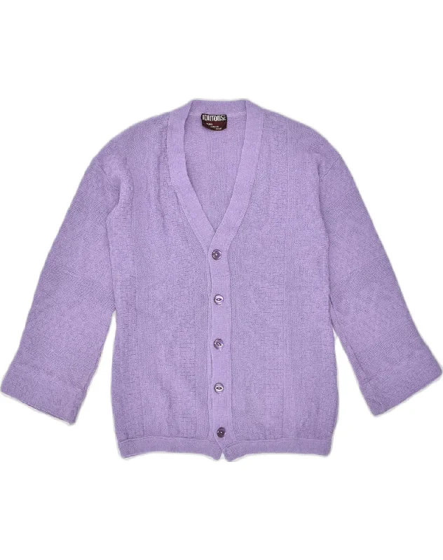 zip-up hoodieVINTAGE Womens Cardigan Sweater UK 16 Large Purple