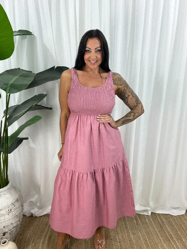 New Markdowns one-shoulder dressCallen Dress - Antique Rose