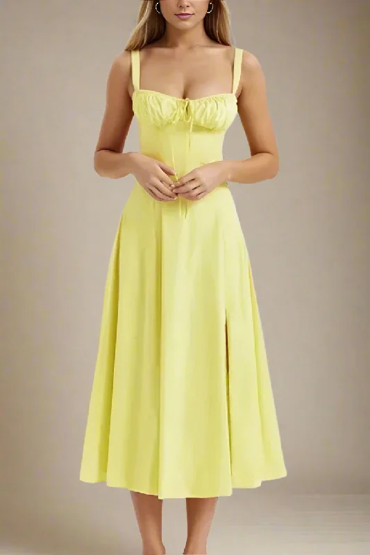 Fantastic Offers elegant maxi dressTaylor Bodycon Day Midi Dress - Sun Yellow