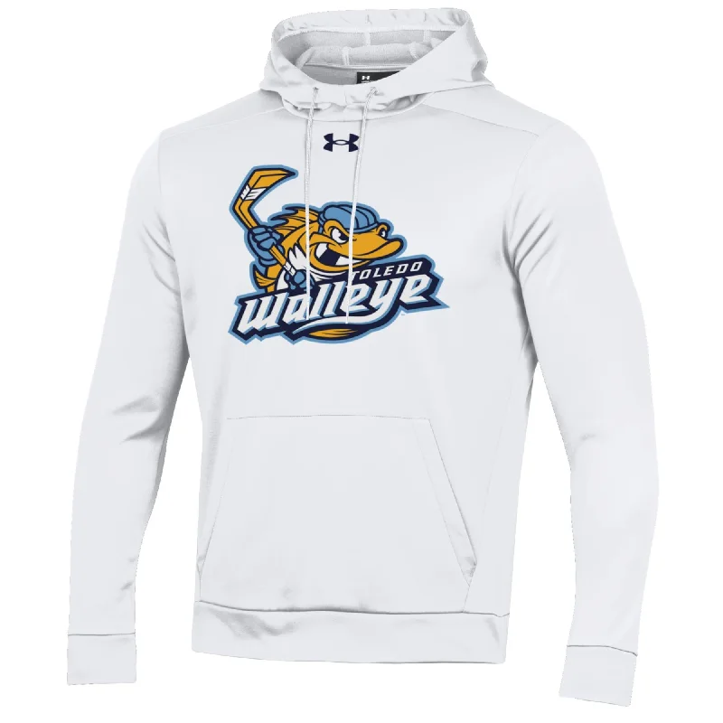 Deal Explosion sleek sports hoodieToledo Walleye Primary Logo White Armour Fleece Hood