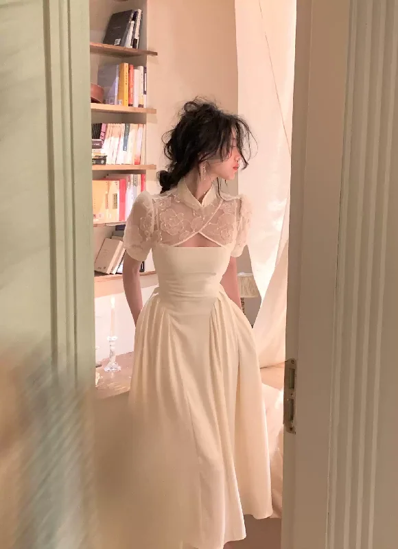 Markdowns backless dressFairy Dress White/Black A-line Prom Dress,Chic Design Y1370