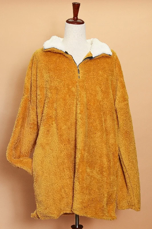 elegant coatPlus Mustard Sherpa Sweater