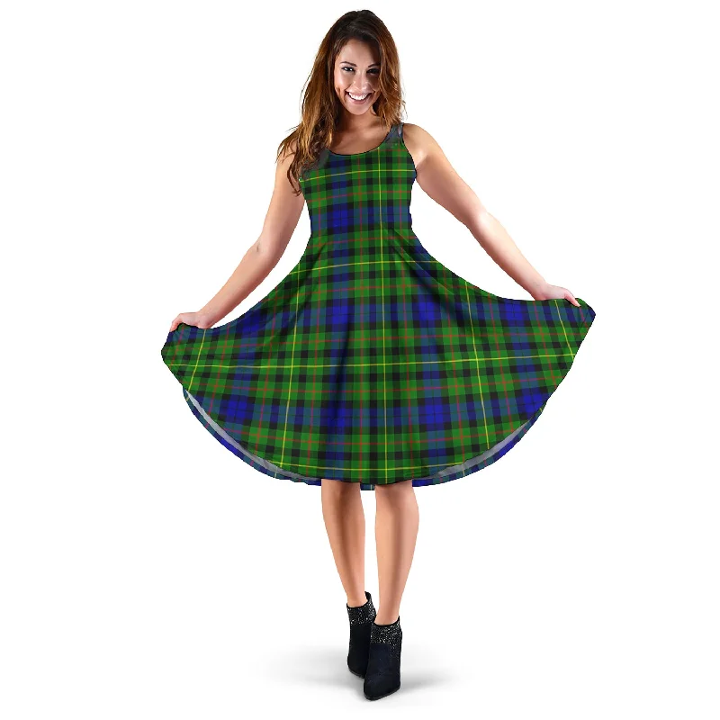 Year-End Sale Rollo Modern Tartan Sleeveless Midi Womens Dress