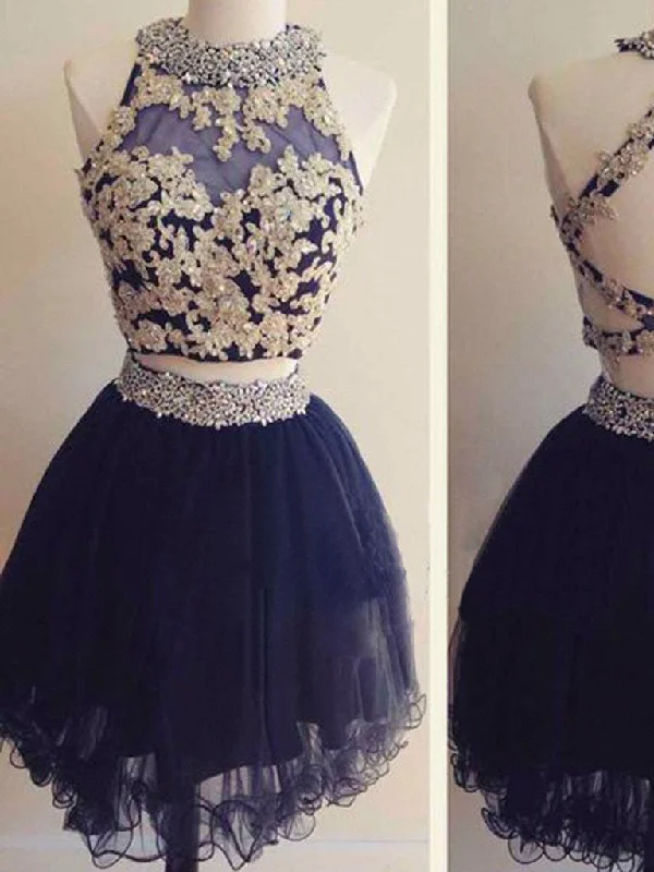Stock Clearance Homecoming Dress Two Pieces Sexy Short Prom Dress Party Dress JK199