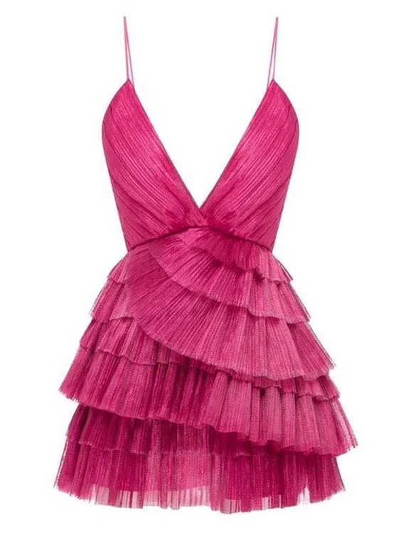 layered dressShort Homecoming Dress Ruffle Spaghetti-Neck Party Sexy Mini Dress Y2199