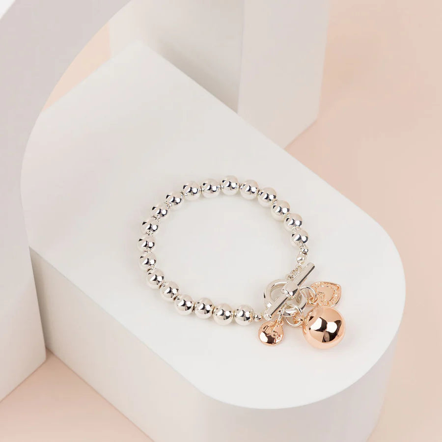 Early Access office dressLimited Edition | Silver & Rose Gold Ball Bracelet