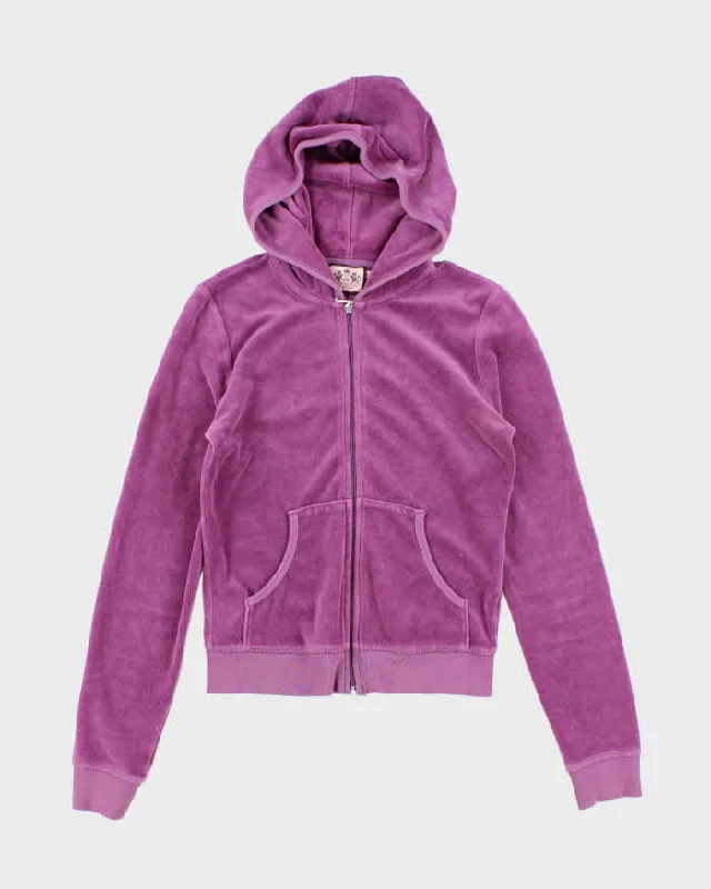 vibrant athletic hoodieVintage Y2k 00s Juicy Couture Purple Velour Hoodie - S