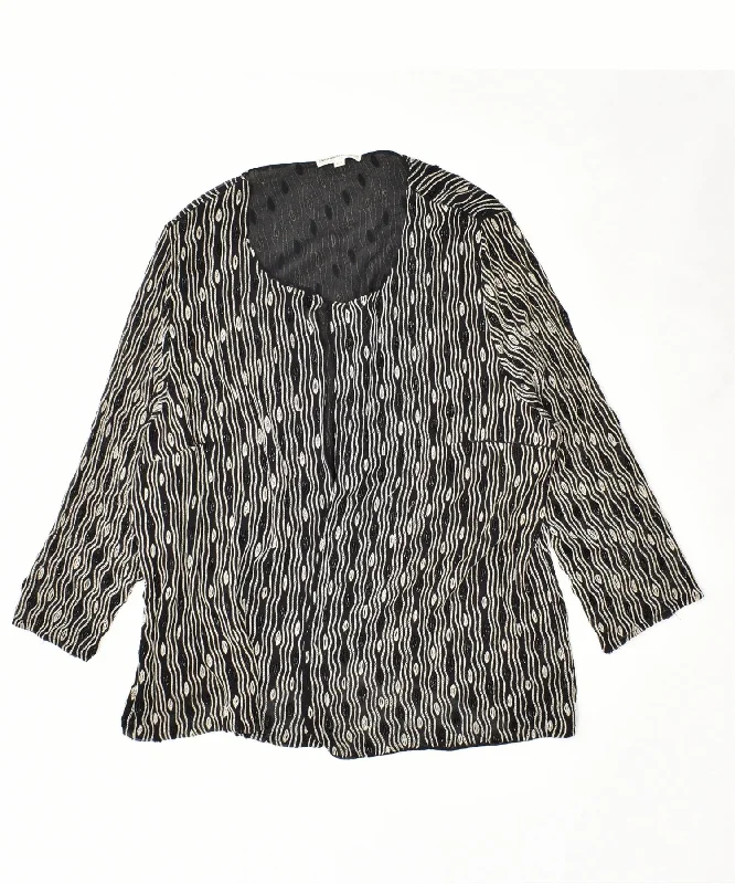 slim-fit hooded sweatshirtRICAMATO A MANA Womens Cardigan Top IT 53 2XL Black Geometric Vintage