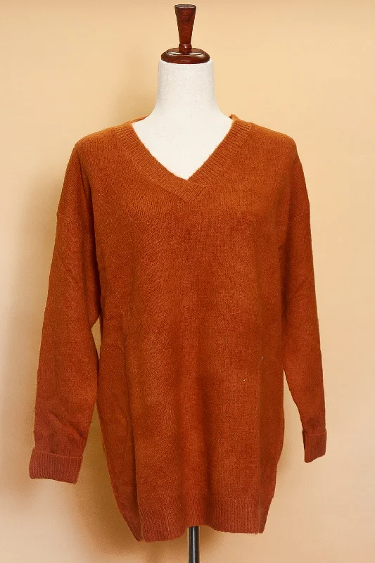 trendy casual outerwearPumpkin Spice V Neck Sweater (3pc)