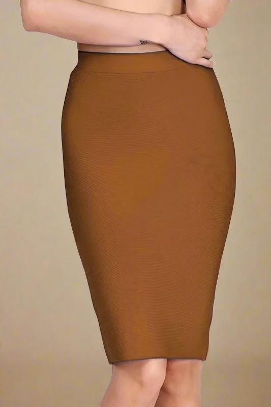 New Deals flowy evening dressPencil High Waist Bandage Knee Length Skirt - Tan Brown New Deals flowy evening dressPencil High Waist Bandage Knee Length Skirt - Tan Brown