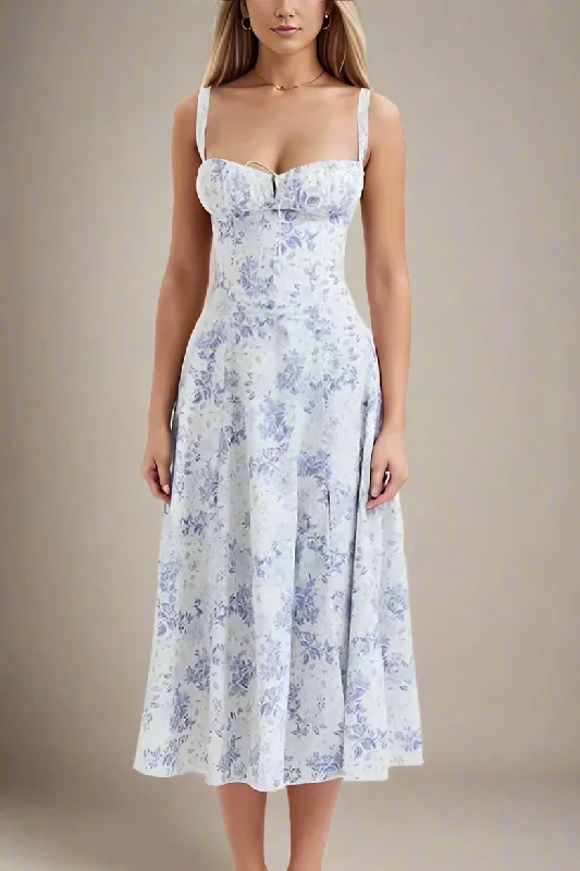 Savings Bonanza bohemian dressTaylor Bodycon Day Midi Dress - Azure Blue