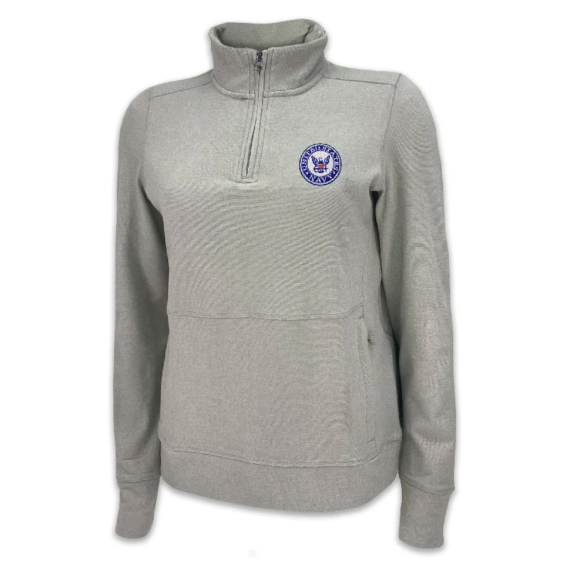 cool workout sweatshirtNavy Ladies Crush 1/4 Zip Pullover (Grey)