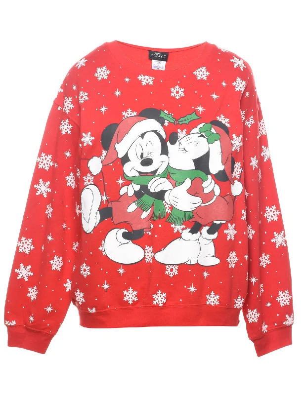 Best Bargains comfortable outerwearMickey Mouse Christmas Sweatshirt - L
