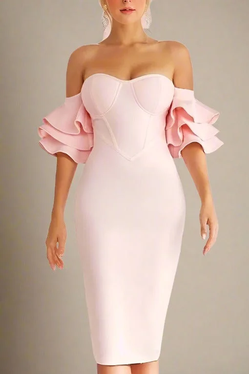 Can't Be Beat boho-chic dressCharlie Bandage Dress - Dusty Pink