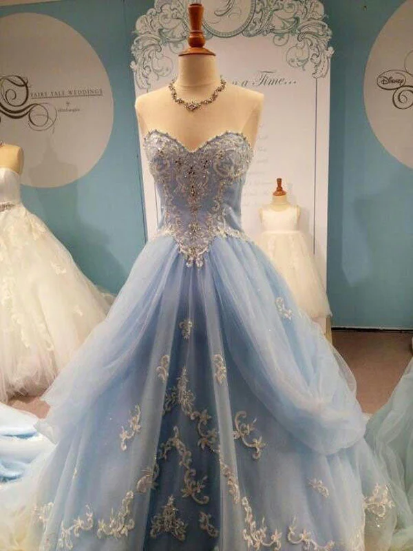 Lowest Price beautiful prom dresses A-line Sweetheart Floor-length Tulle Prom Dress/Evening Dress #MK058