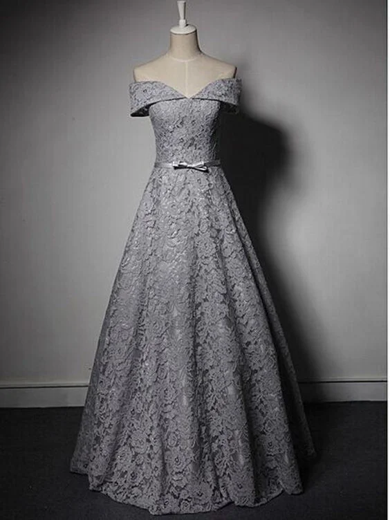 Special Discount Lace Prom Dress Off-the-shoulder Floor-length Prom Dress/Evening Dress JKL070