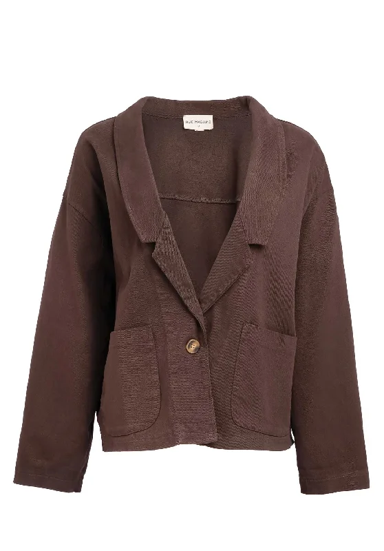 One-DAY Sale lightweight outerwearJacket 60237 Chocolate