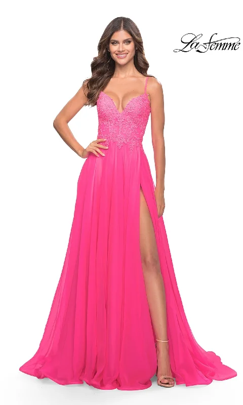 Super Deal one-shoulder dressLa Femme 31506 Formal Prom Dress