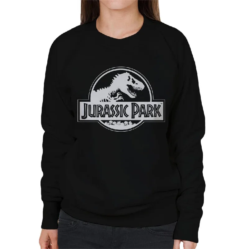 Exclusive Preview high-end athletic hoodieJurassic Park Classic Black & White Logo Women's Sweatshirt