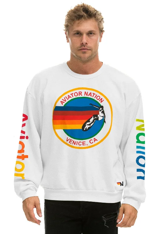 activewear hoodieAVIATOR NATION RELAXED CREW SWEATSHIRT - WHITE