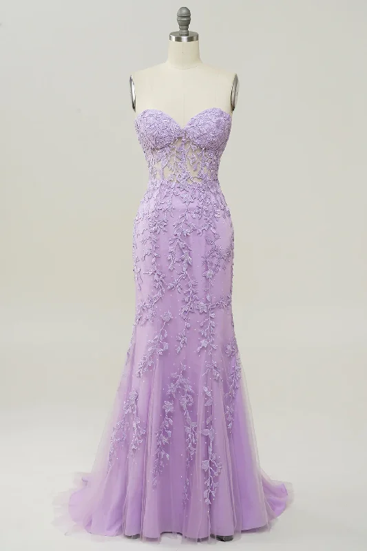 Mega Deal v-neck dressPurple Sweetheart Neck Mermaid Prom Dress With Appliques Y860 Mega Deal v-neck dressPurple Sweetheart Neck Mermaid Prom Dress With Appliques Y860