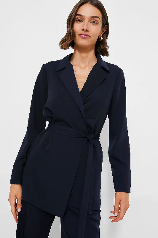 trendy jacketNavy Octavia Wrap Blazer