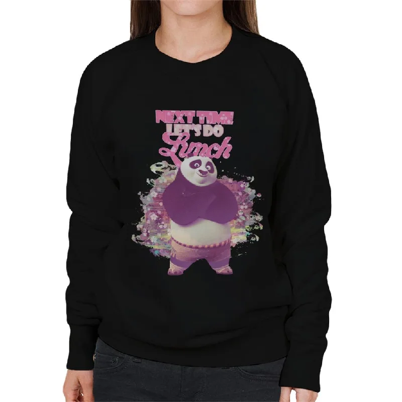 Limited Quantity fitted workout sweatshirtKung Fu Panda Po Next Time Lets Do Lunch Women's Sweatshirt