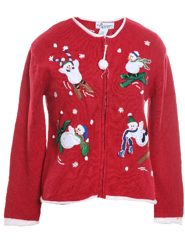 Doorbuster Deal cozy wool-blend coatSnowman Christmas Cardigan - M