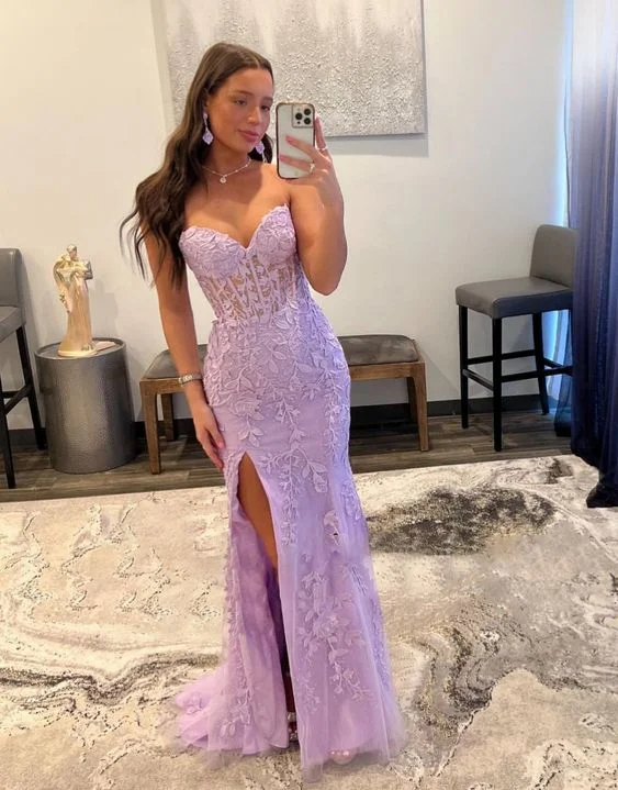 long sleeve dressMermaid Sweetheart Prom Dress With Appliques Y1737