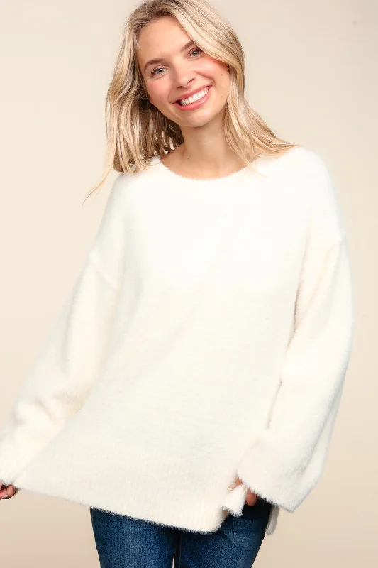 YEAR-End Clearance casual trench coatIVORY FUZZY SOFT BRUSHED HAIRY SWEATER KNIT TOP YEAR-End Clearance casual trench coatIVORY FUZZY SOFT BRUSHED HAIRY SWEATER KNIT TOP