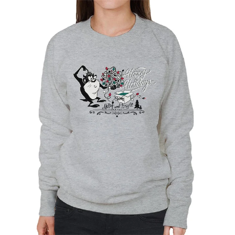 Exclusive Savings sleek workout sweatshirtLooney Tunes Christmas Taz Happy Holiday Women's Sweatshirt