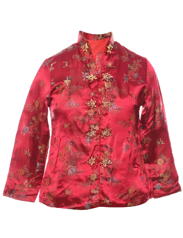 Closeout sporty jacketBrocade Design Red Traditional Evening Jacket - M