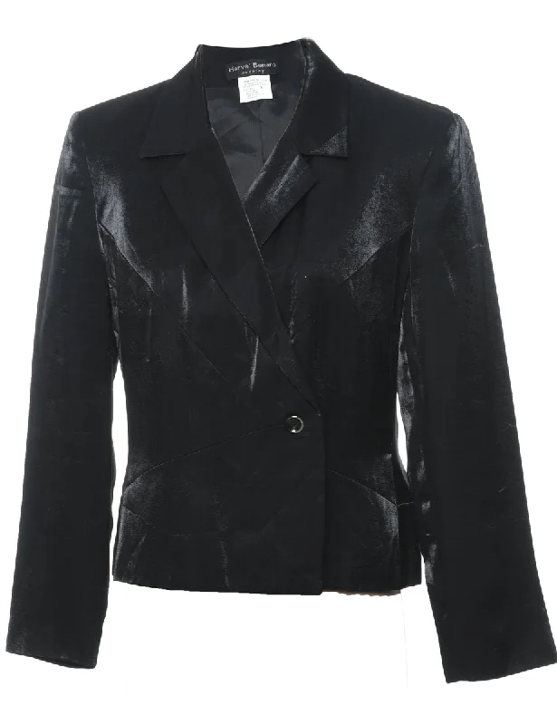 Savings Spectacular outdoor adventure coatHarvey Benard Black Metallic 1990s Evening Jacket - M