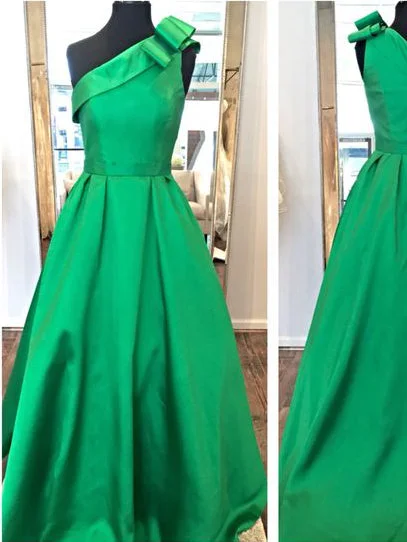 Friends and Family Sale Chic Hunter Prom Dress One Shoulder Floor-length Prom Dress/Evening Dress JKL096