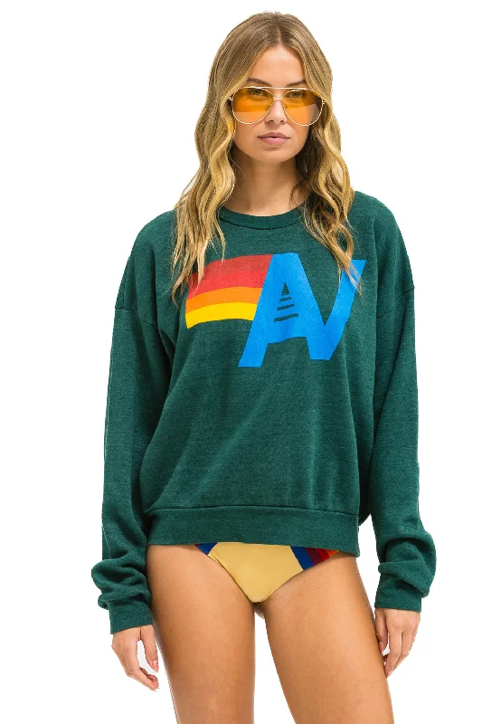 Steals and Deals fitness hoodie for trainingLOGO RELAXED CREW SWEATSHIRT - FOREST