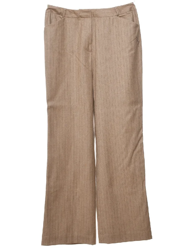 Midnight Madness contemporary trench coatStriped Light Brown Trousers - W30 L32