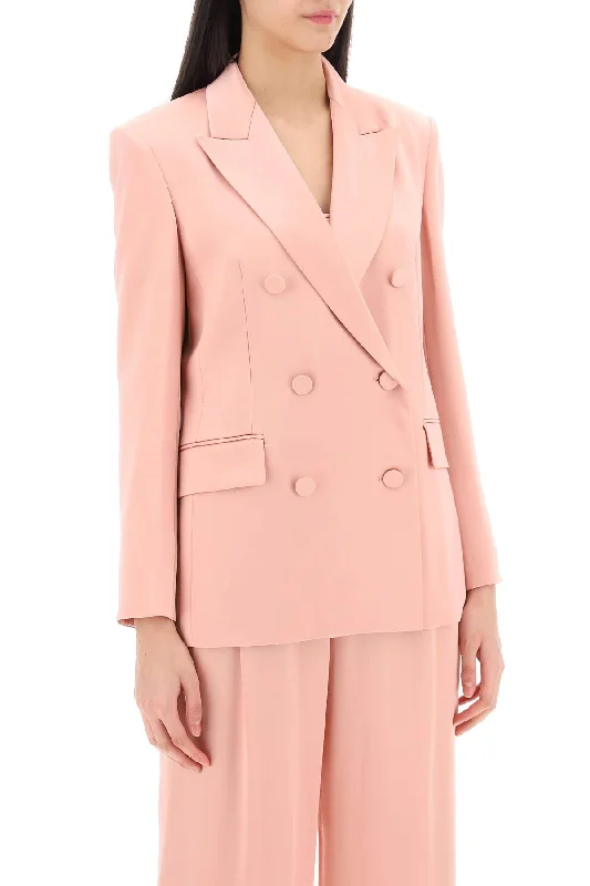 Price Rollback premium coatMax Mara Studio Teiera Satin Double-Breasted Blazer