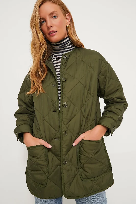 oversized trench coatOlive Green Quilted Yates Jacket