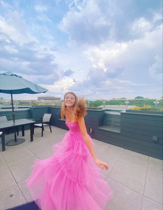 Price Cut casual evening dressHot Pink Tulle Spaghetti Straps Prom Dress, Floor Length Tulle Formal Dress Y144 Price Cut casual evening dressHot Pink Tulle Spaghetti Straps Prom Dress, Floor Length Tulle Formal Dress Y144