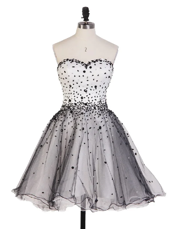 Discount Deals Homecoming Dress Sexy Black and White Short Prom Dress Party Dress JK247
