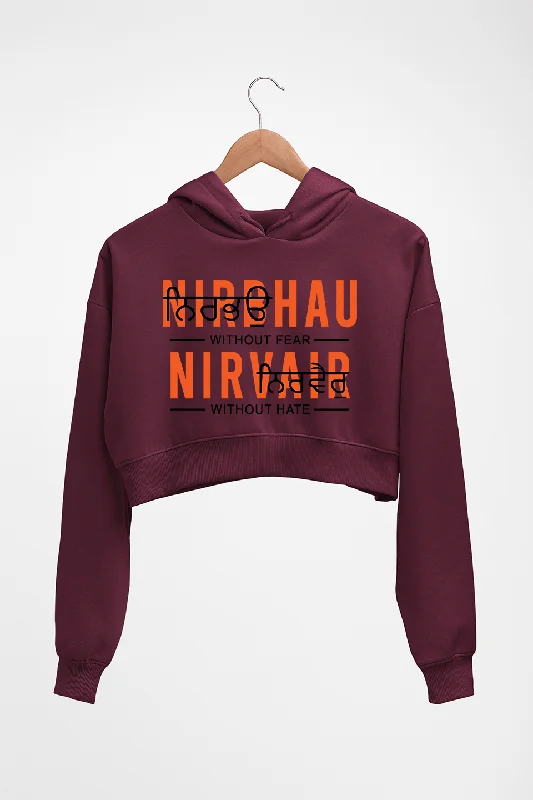 cool graphic hoodieNirbhau Nirvair Crop HOODIE FOR WOMEN