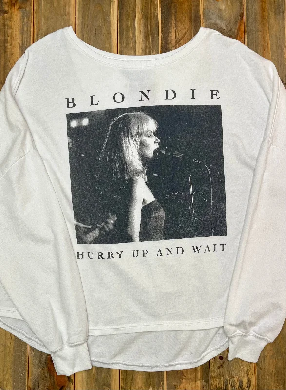 trendy sports sweatshirtBlondie "Hurry Up and Wait" Shirt